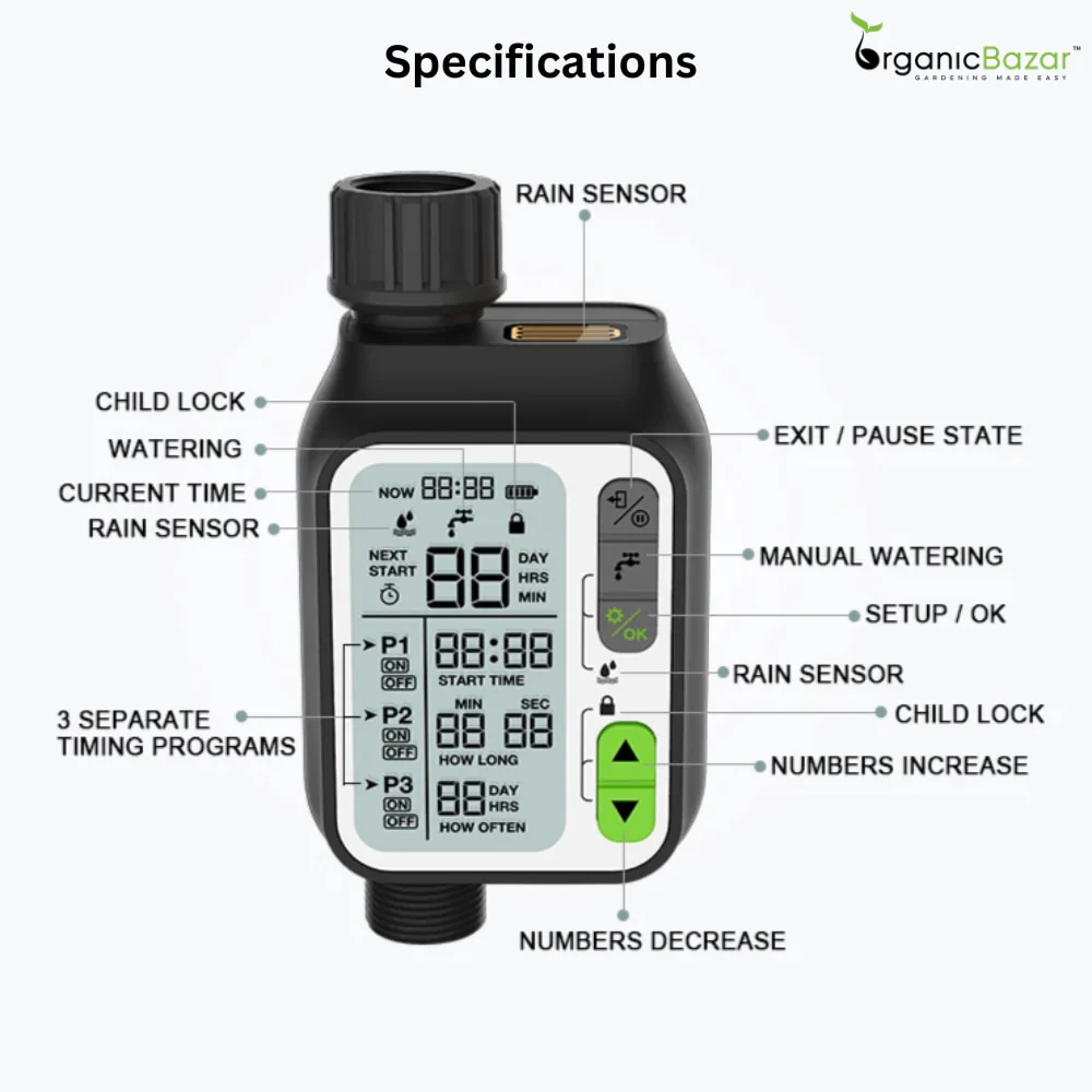 Automatic Water Timer for Drip Irrigation with Smart Rain Sensor - Image 5