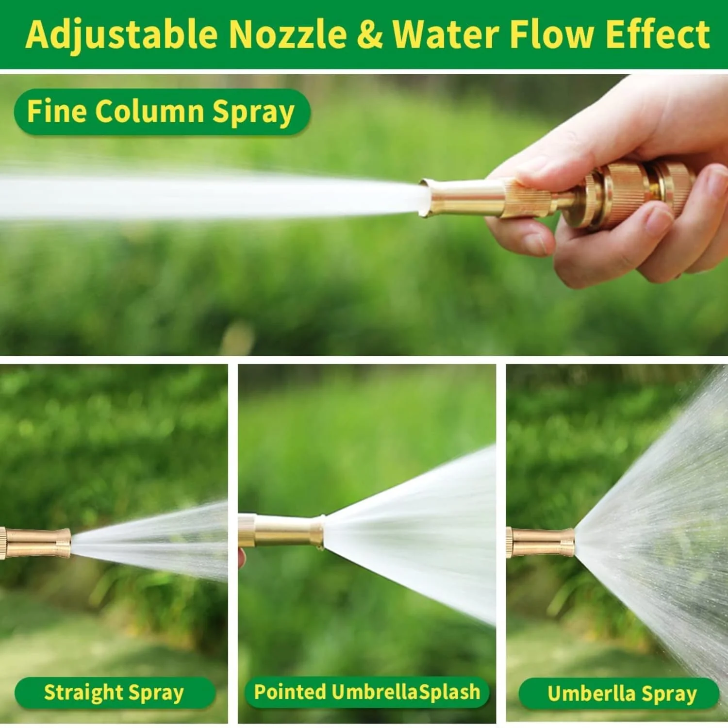 Brass Water Spray Nozzle for 1/2" Hose Pipe – Adjustable Pressure Booster Gun for Car Wash, Gardening & Cleaning - Image 2