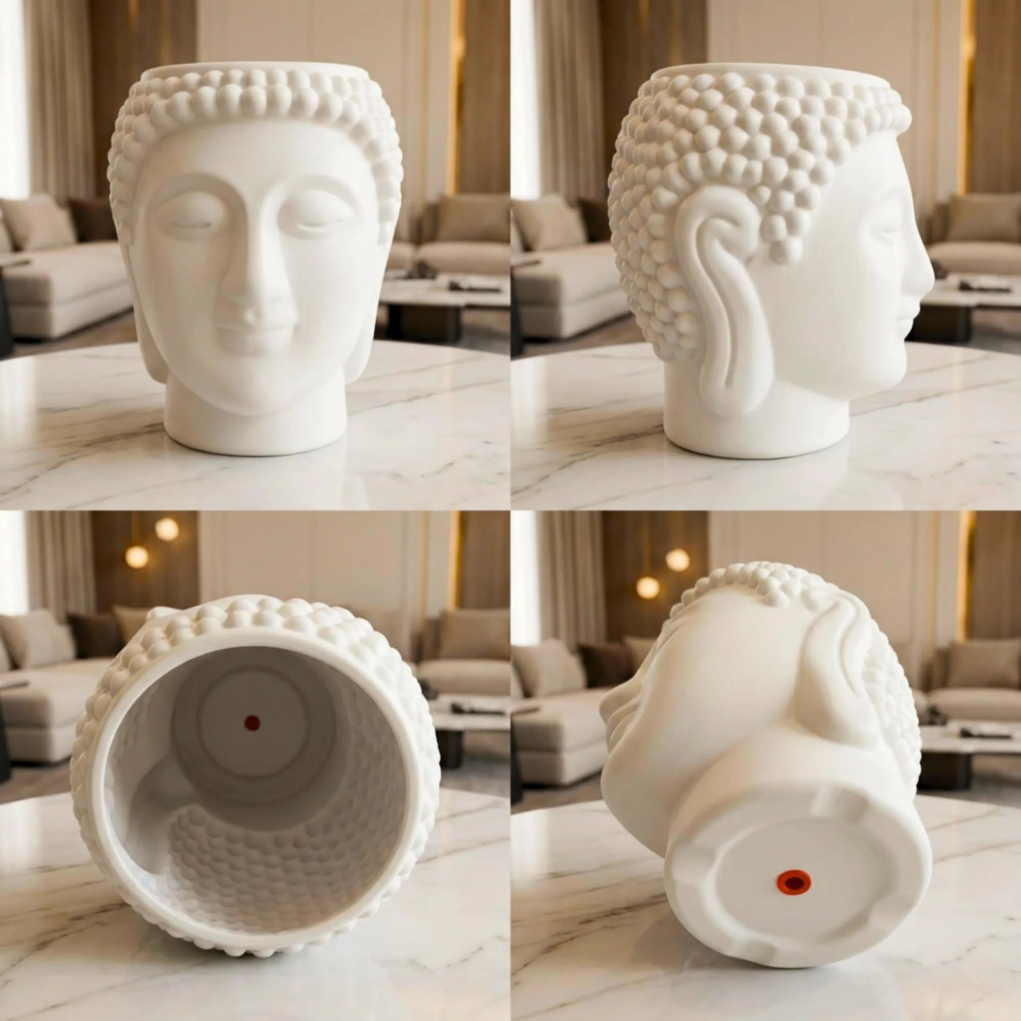 Buddha Face Planter Plastic Pot (Pack of 1) – Luxury Geometric Designer Unique Plant Pots for Living Room, Bedroom, Office, Villa, & premium commercial interiors - Image 4