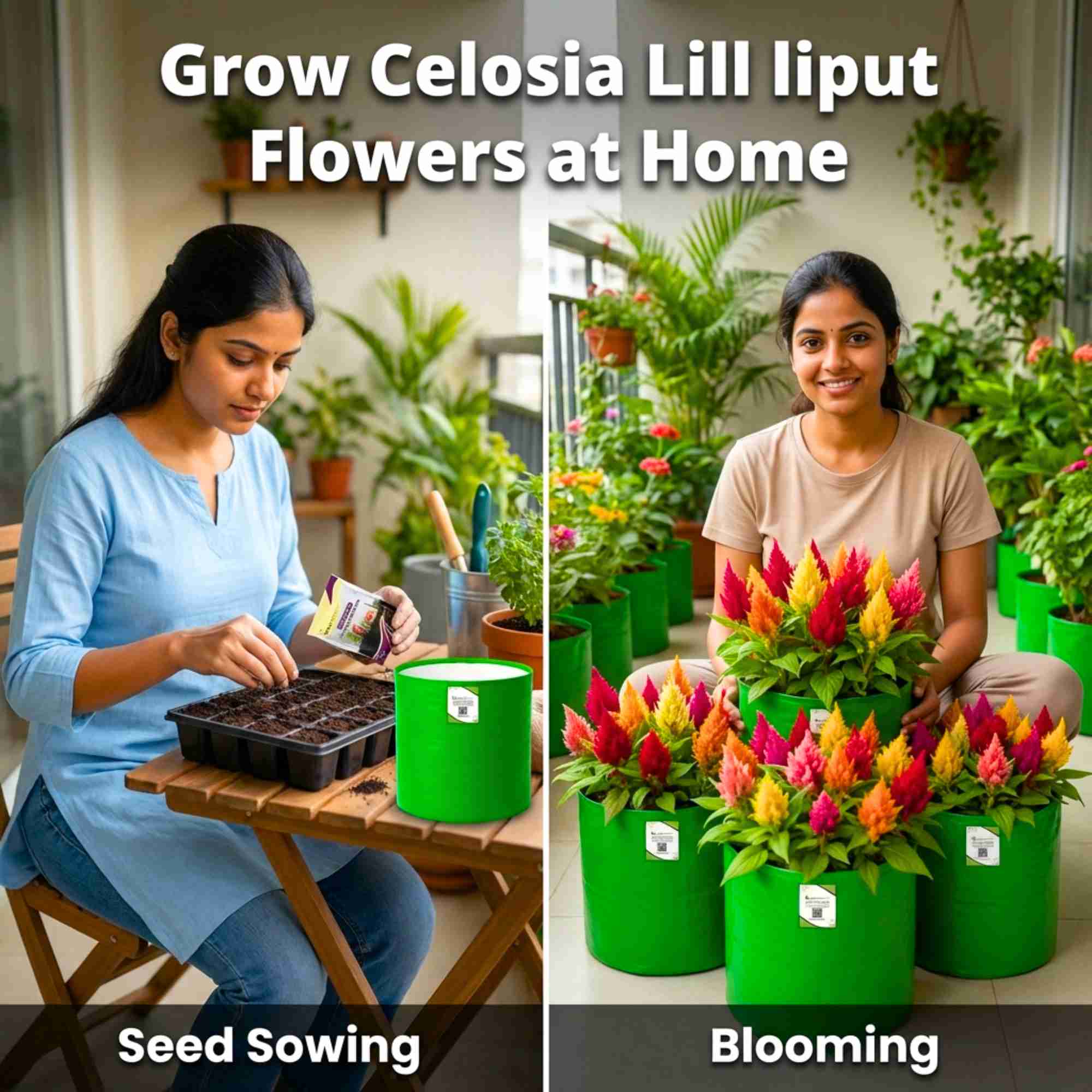 Celosia Plumosa Liliput Mixed Seeds (200 Seeds) High Germination/ Easy To grow/ Perfect for pots, balconies, or Terrace - Image 4