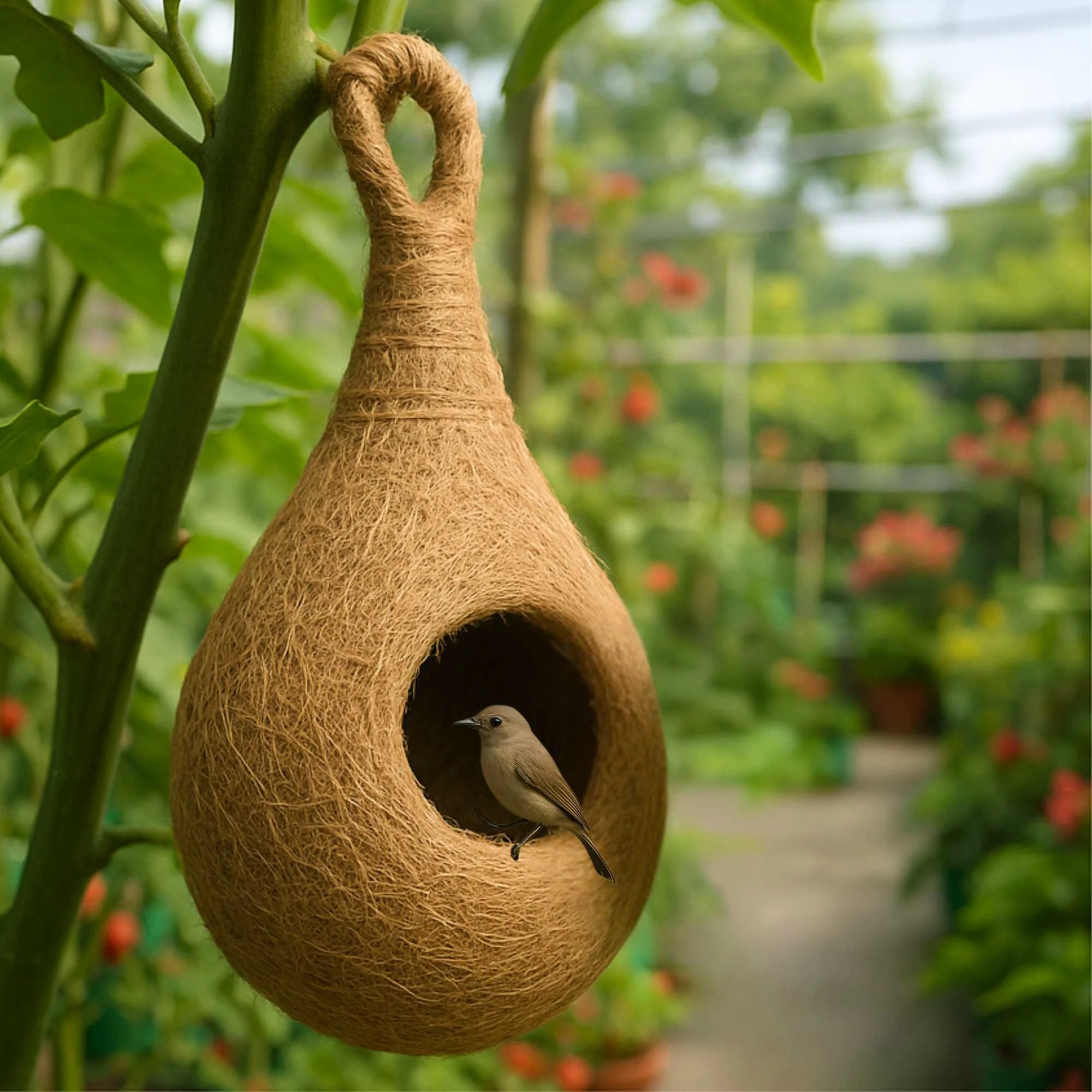 Coir Fibre Bird Nest for Garden - Image 2
