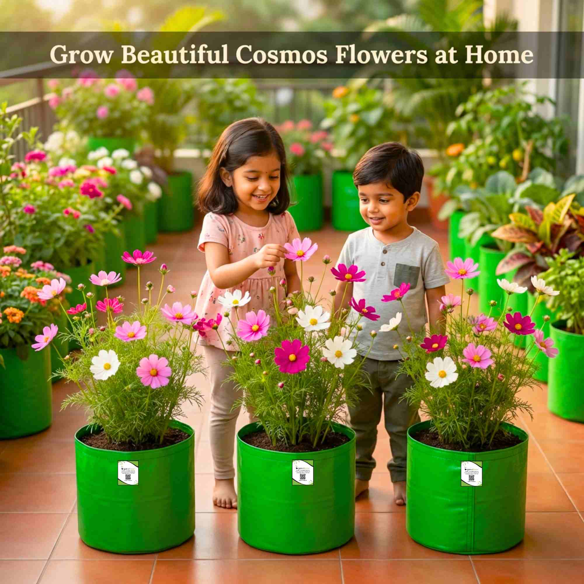 Cosmos Sensation Mixed Seeds (100 Seeds) Easy To Grow, High Germination,Perfect for pots, balconies, or Terrace gardens - Image 3