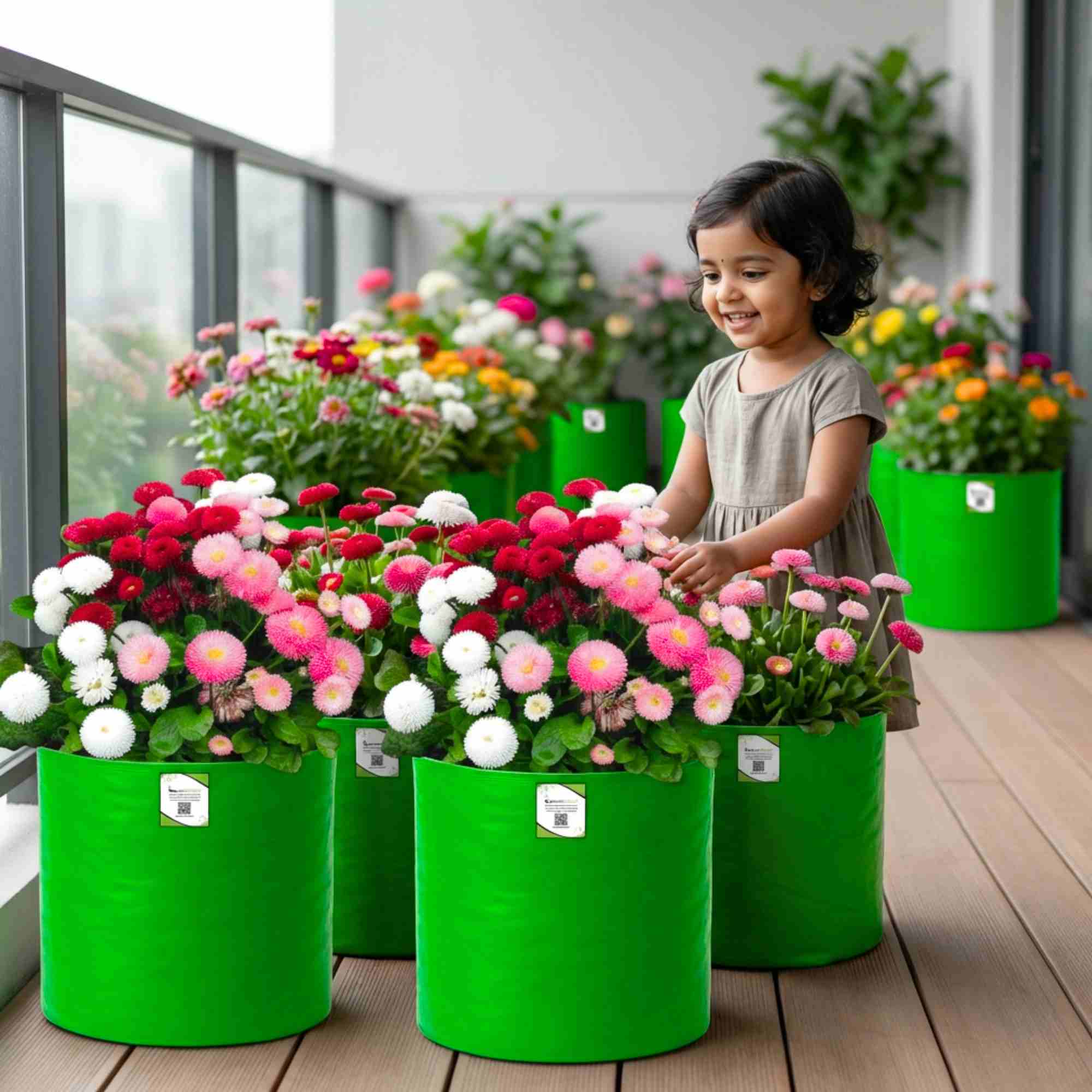 Daisy Pomponette Mix Seeds - 300 Seeds (Gulbahar/गुलबहार का बीज) Easy To Grow, High Germination, Perfect for pots, balconies, or Terrace gardens - Image 2