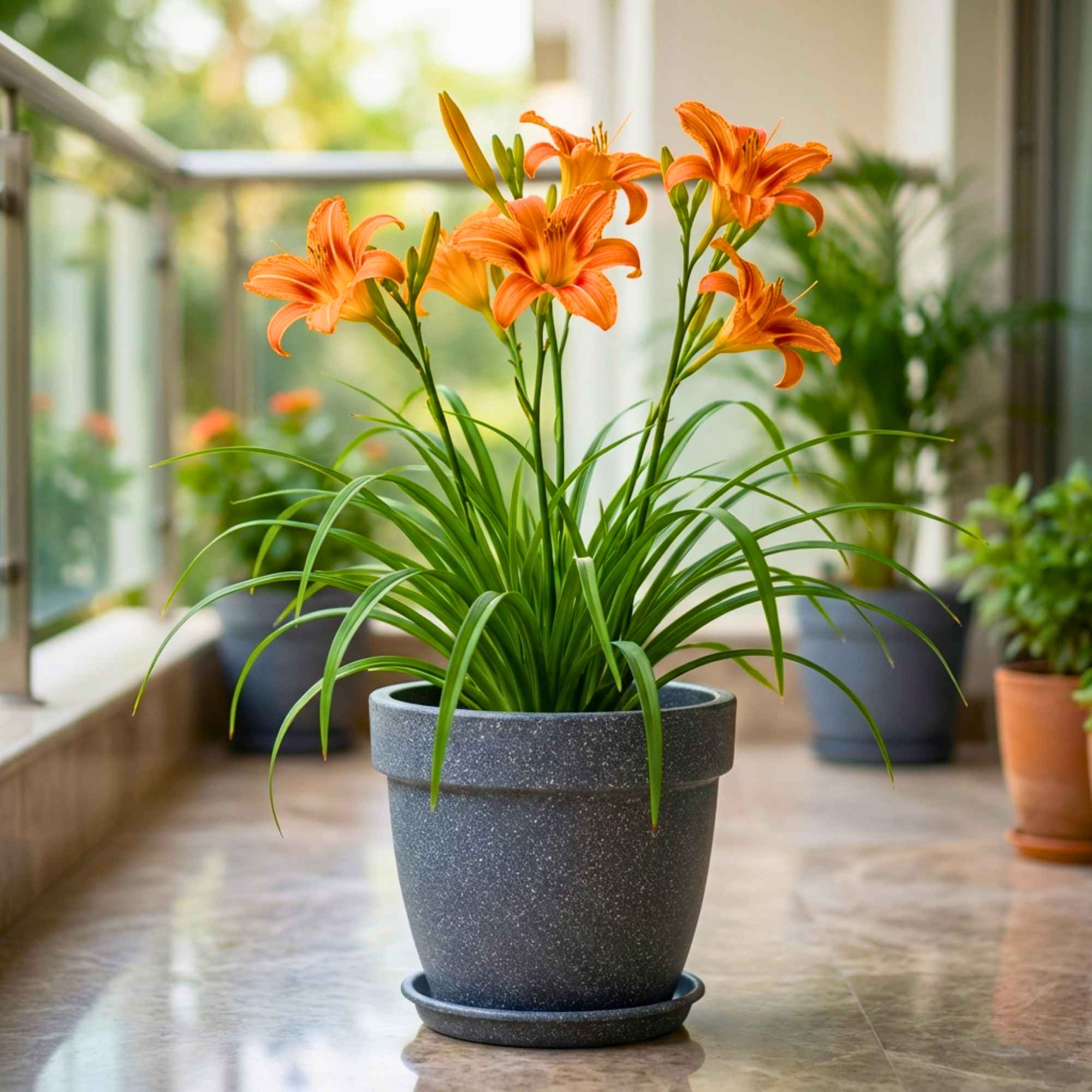 Day Lily Orange Flower Bulbs (05 Bulbs) Bright & Long-Lasting Garden Blooms