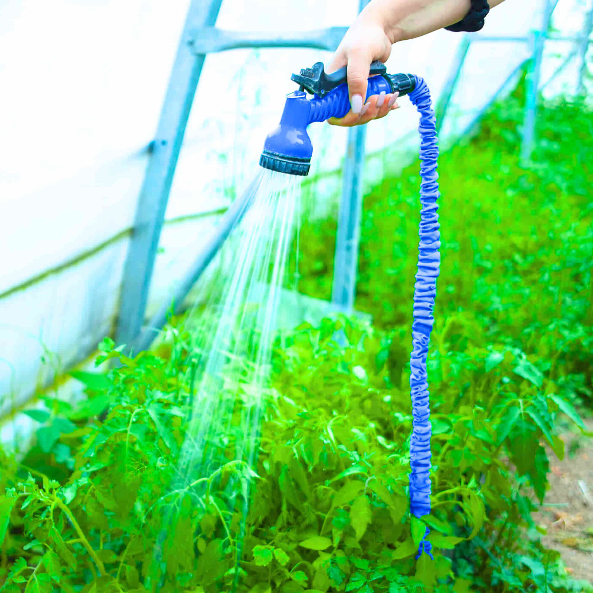 Expandable Hose Pipe with Spray Gun – For Garden| Lightweight, Flexible Water Hose with Nozzle (Blue) - Image 4
