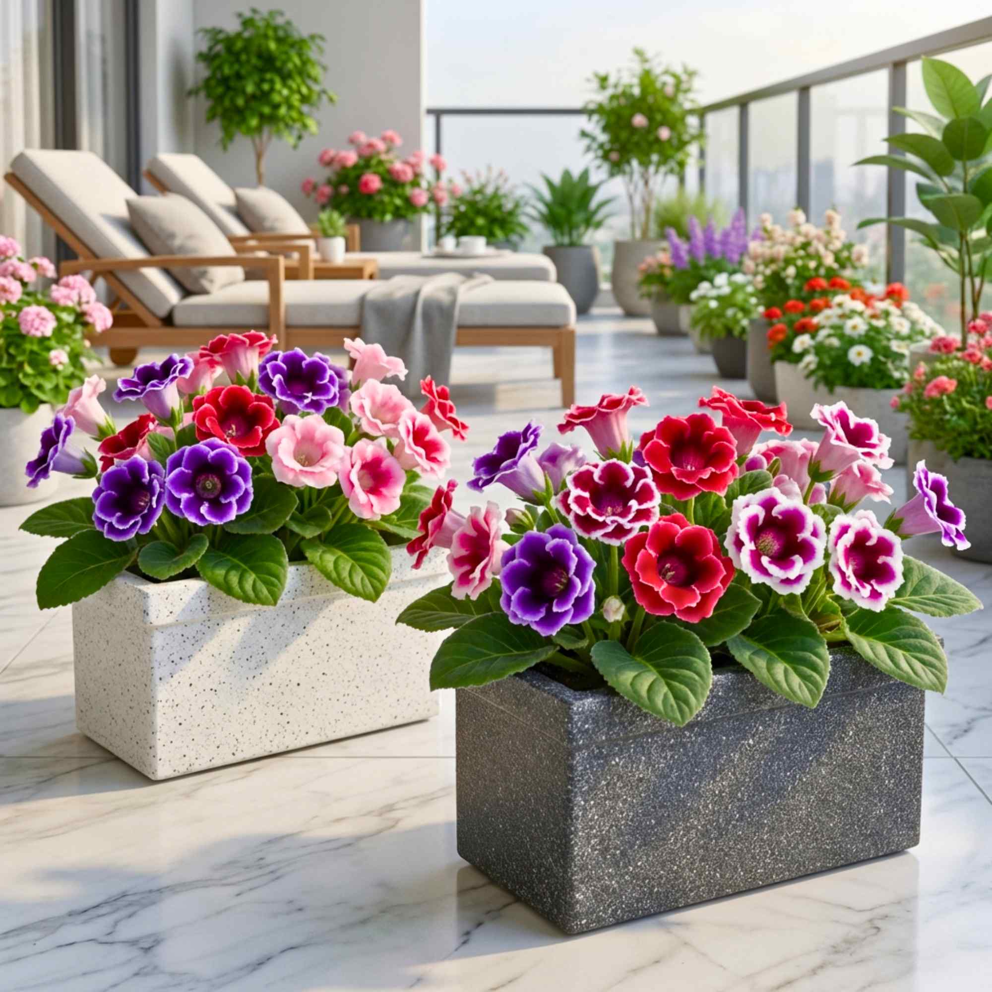 Gloxinia Mixed Color Flower Bulbs (05 Bulbs) Beautiful Indoor & Outdoor Blooms - Image 2