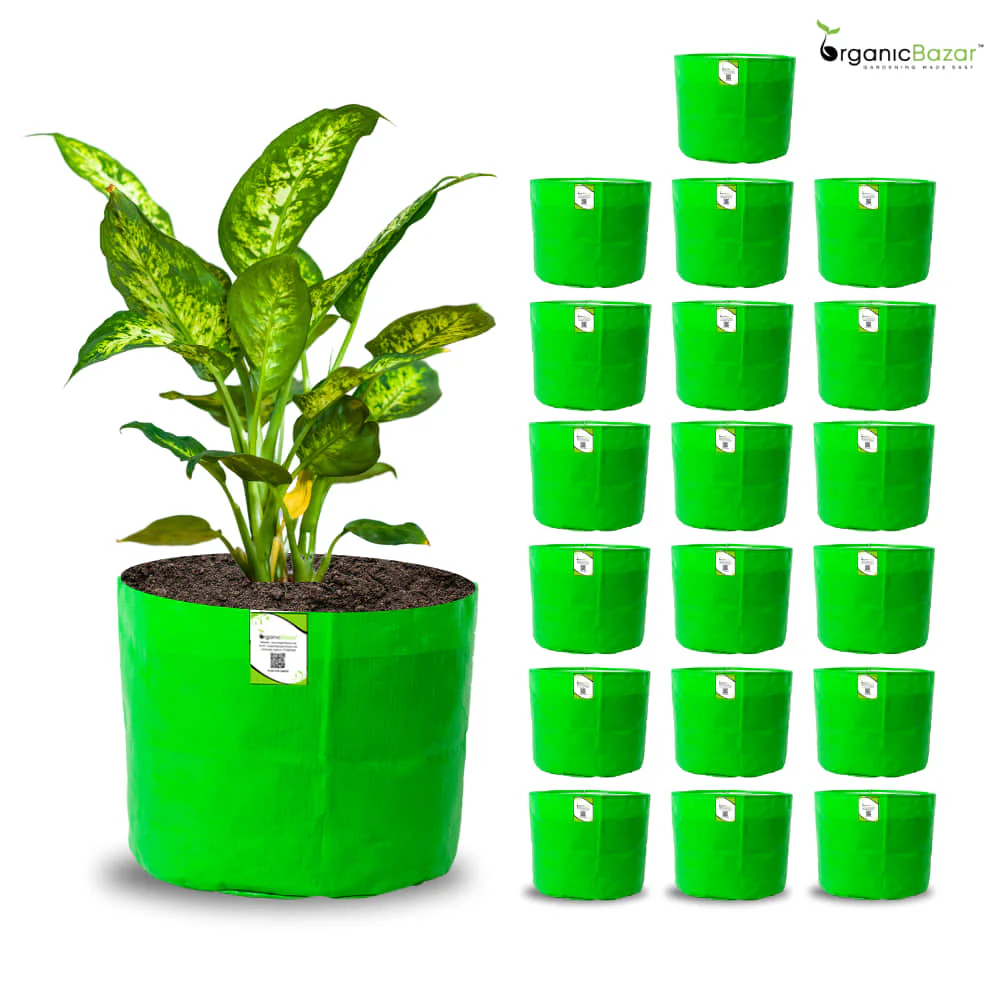 OrganicBazar 5x5 Small Size Grow Bag for Nursery Plants, Premium HDPE 260 GSM, Green Plant Bags - Image 6