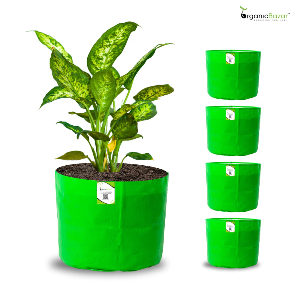 OrganicBazar 5x5 Small Size Grow Bag for Nursery Plants, Premium HDPE 260 GSM, Green Plant Bags - Image 8
