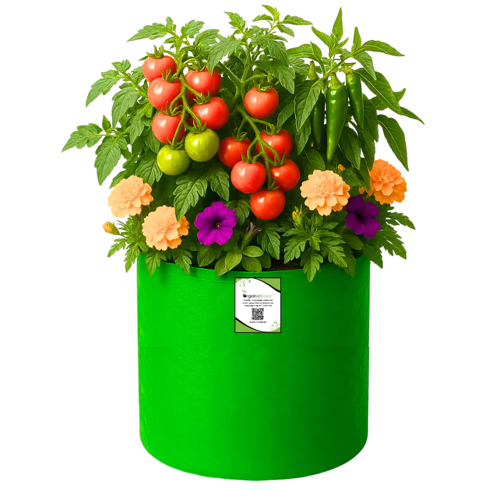 OrganicBazar 12×12 HDPE Round Grow Bag – Premium Quality, Heavy-Duty, UV-Stabilized (260 GSM) Green Plant Bags - Image 6