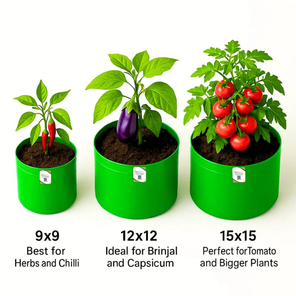OrganicBazar 15x15 Grow Bag for Vegetable Gardening, Premium HDPE 260 GSM, Green Plant Bags for Terrace Garden - Image 10
