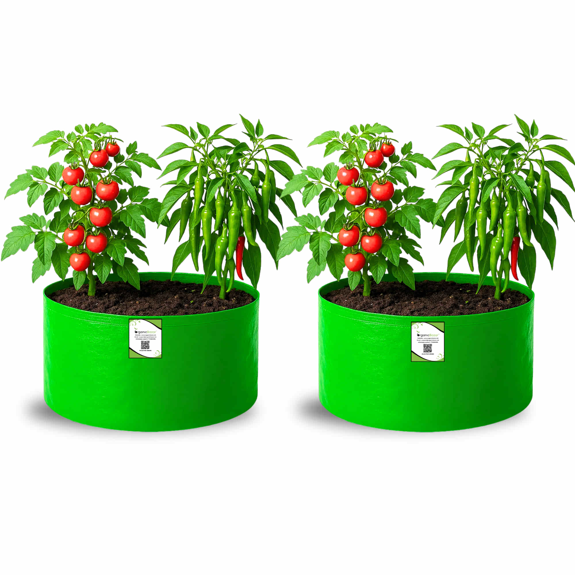 OrganicBazar 15x9 Grow Bag for Terrace Garden, Premium HDPE 260 GSM, Green Plant Bags - Image 4