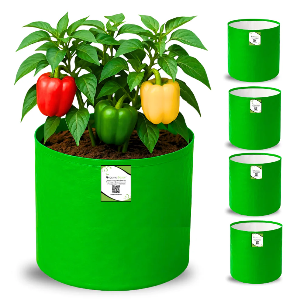 OrganicBazar 9x12 Grow Bag for Terrace Garden, Premium HDPE 260 GSM, Green Plant Bags - Image 5