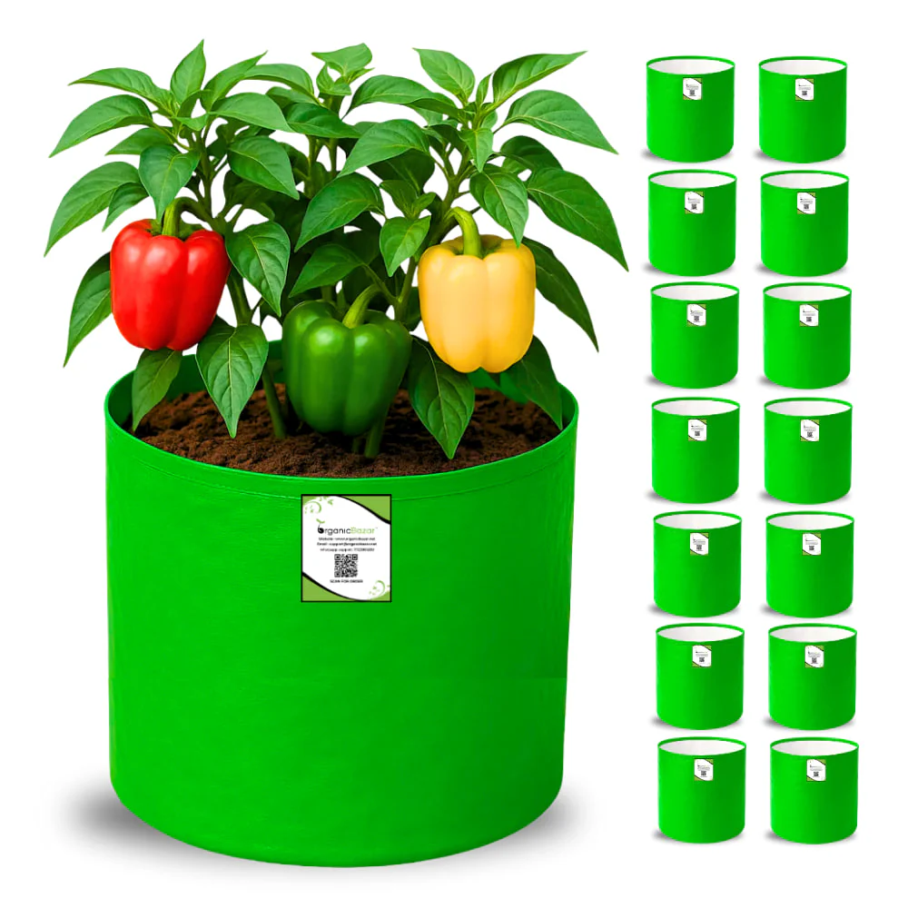 OrganicBazar 9x12 Grow Bag for Terrace Garden, Premium HDPE 260 GSM, Green Plant Bags - Image 6