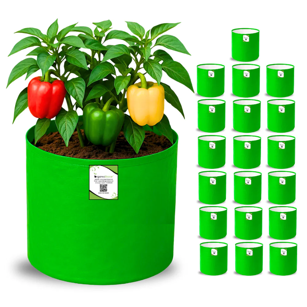 OrganicBazar 9x12 Grow Bag for Terrace Garden, Premium HDPE 260 GSM, Green Plant Bags - Image 8