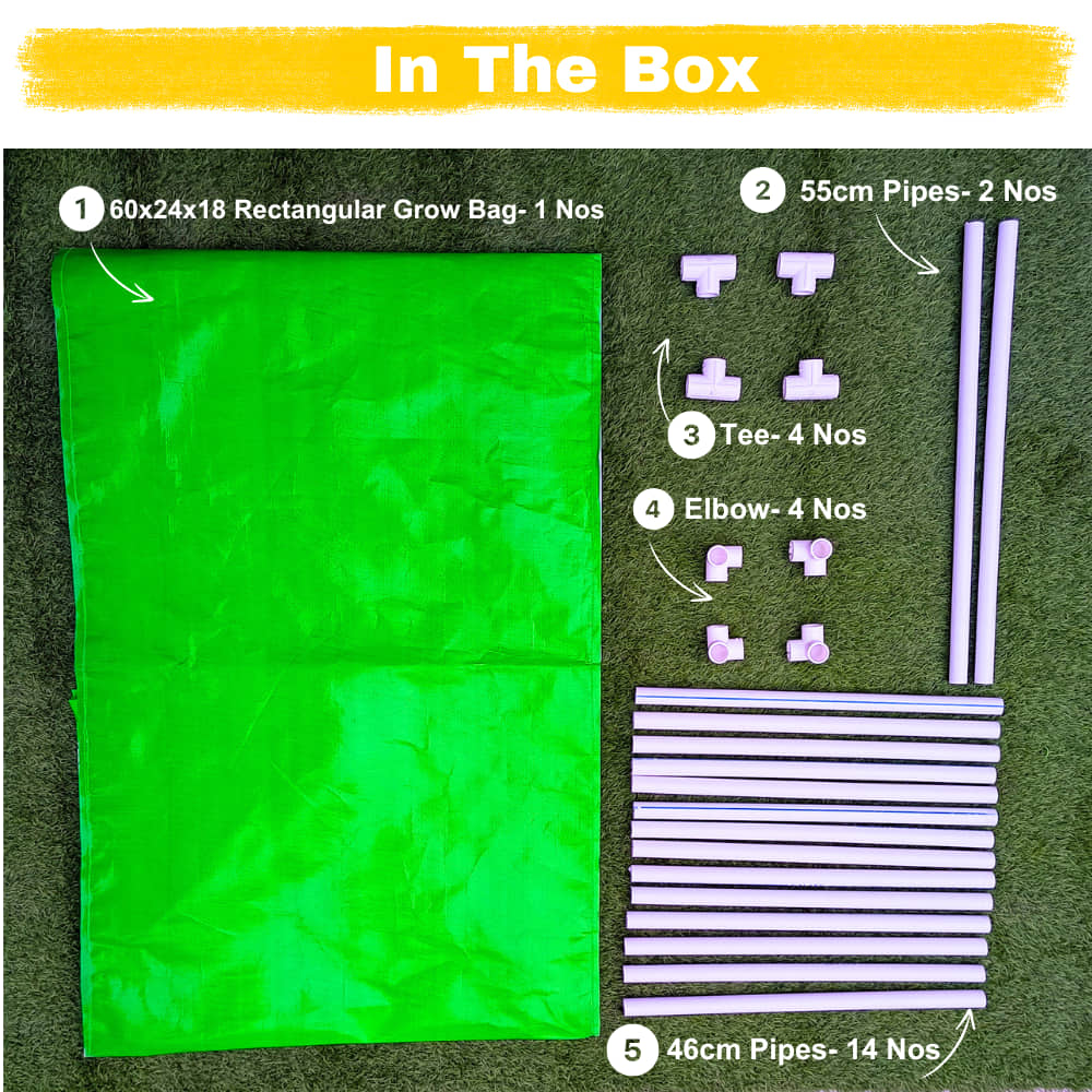 HDPE 60x24x18 Rectangle Grow Bag With Supporting Pvc Pipes Extra Thick Premium Quality Grow Bags - Image 3