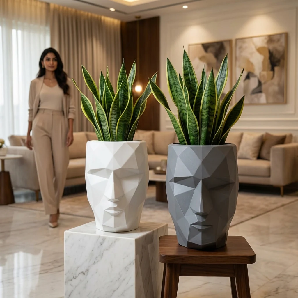 Iron Man Face Planter Pot (Pack of 1) – Luxury Geometric Designer Unique Plant Pots for Living Room, Bedroom, Office, Villa, & premium commercial interiors - Image 7
