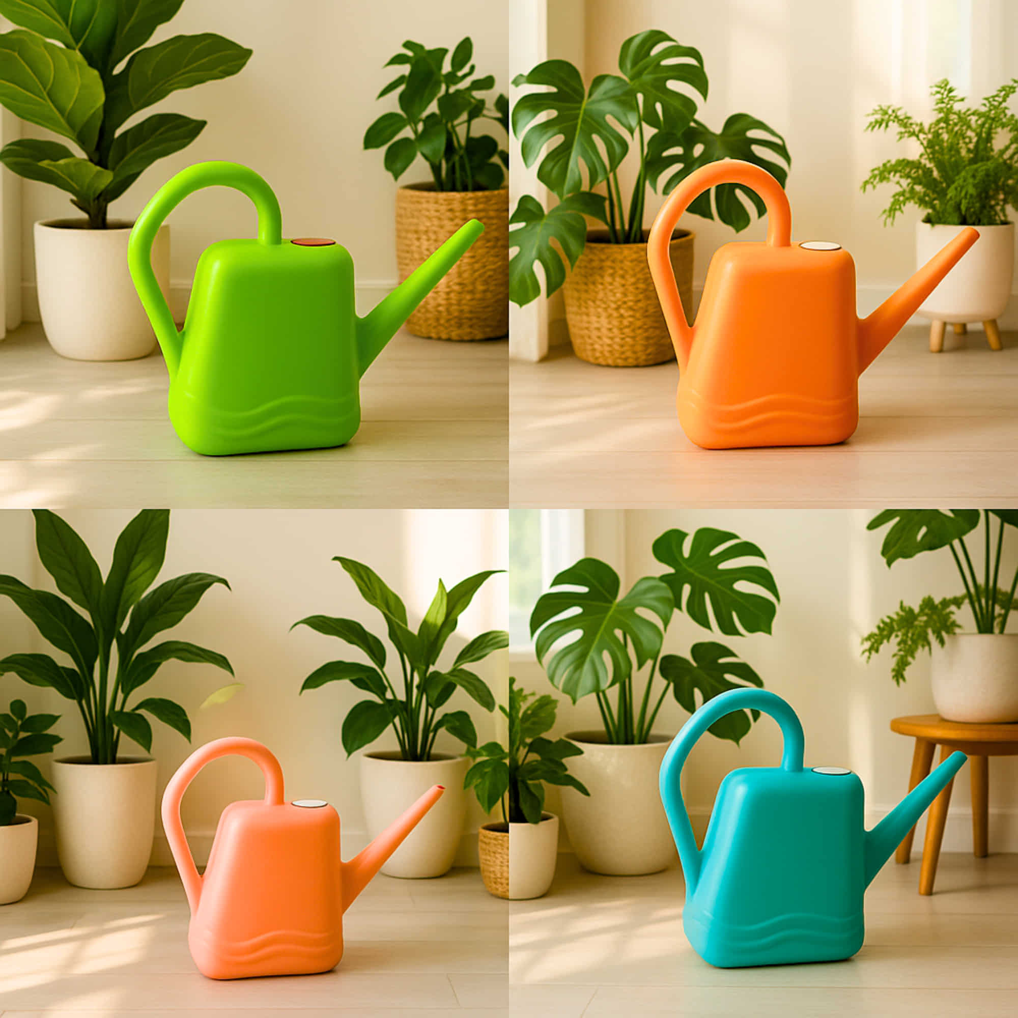 2 Litre Heavy-Duty Plastic Gardening Watering Can with Long Spout (Multi-color) & Ergonomic Handle (Random Color, Pack of 1) - Image 2