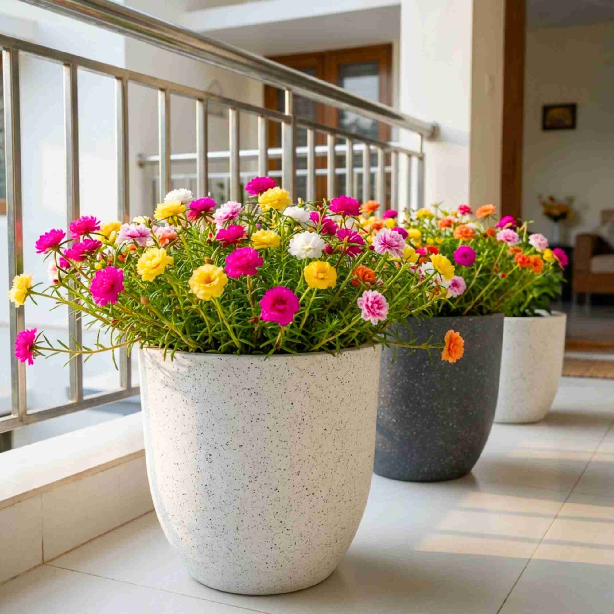 Portulaca Grandiflora (Moss Rose) Double Mix Seeds (500 Seeds) High Germination/ Easy To grow/ Perfect for pots, balconies, or Terrace gardens - Image 2