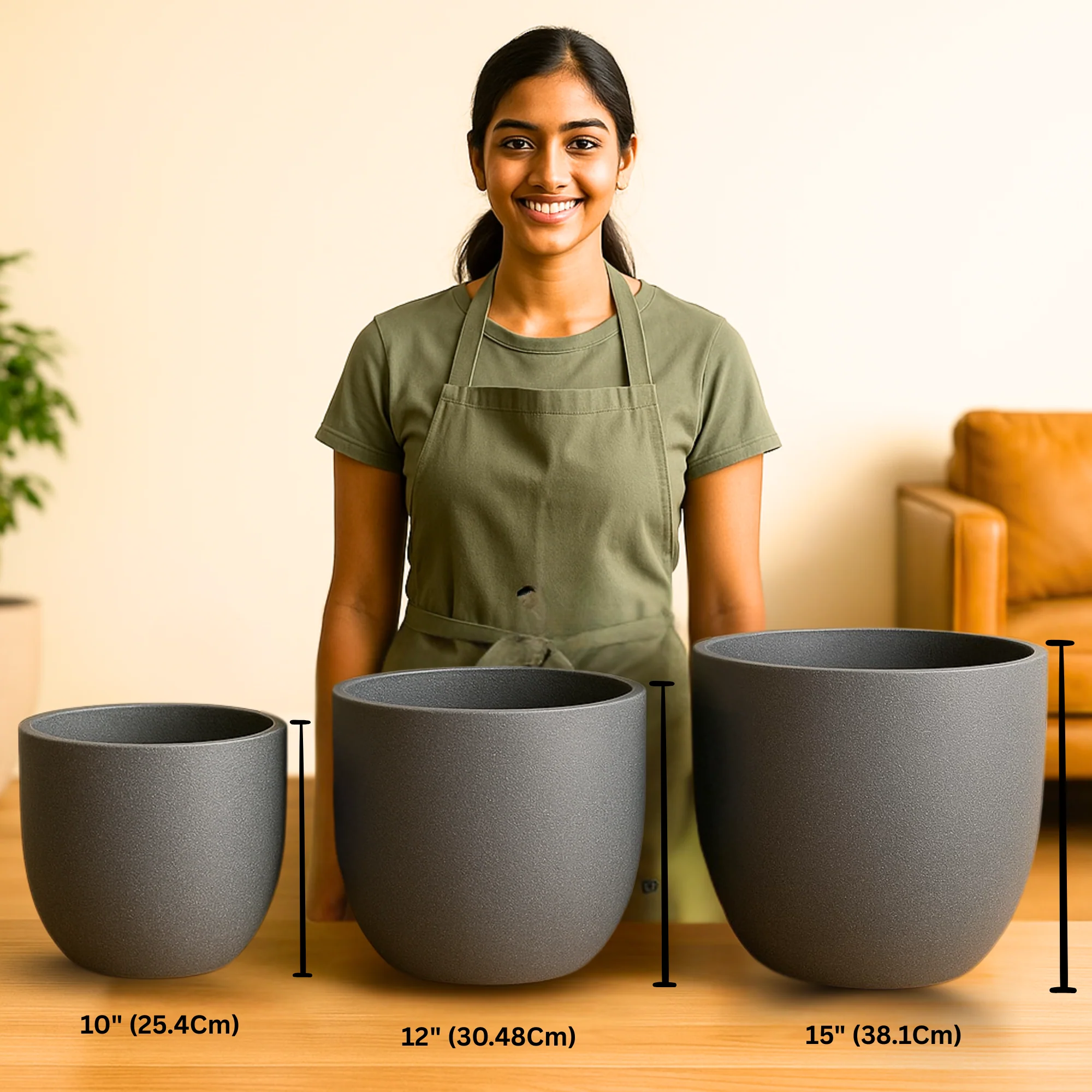 Roto Plastic Pot Decorative Grey Container with 10+ Years Durability | Lightweight, Unbreakable & Weatherproof Plant Pots | Premium Planter Indoor-Outdoor Garden, Balcony, & Living Room (Grey Marble, Pack of 1) - Image 14
