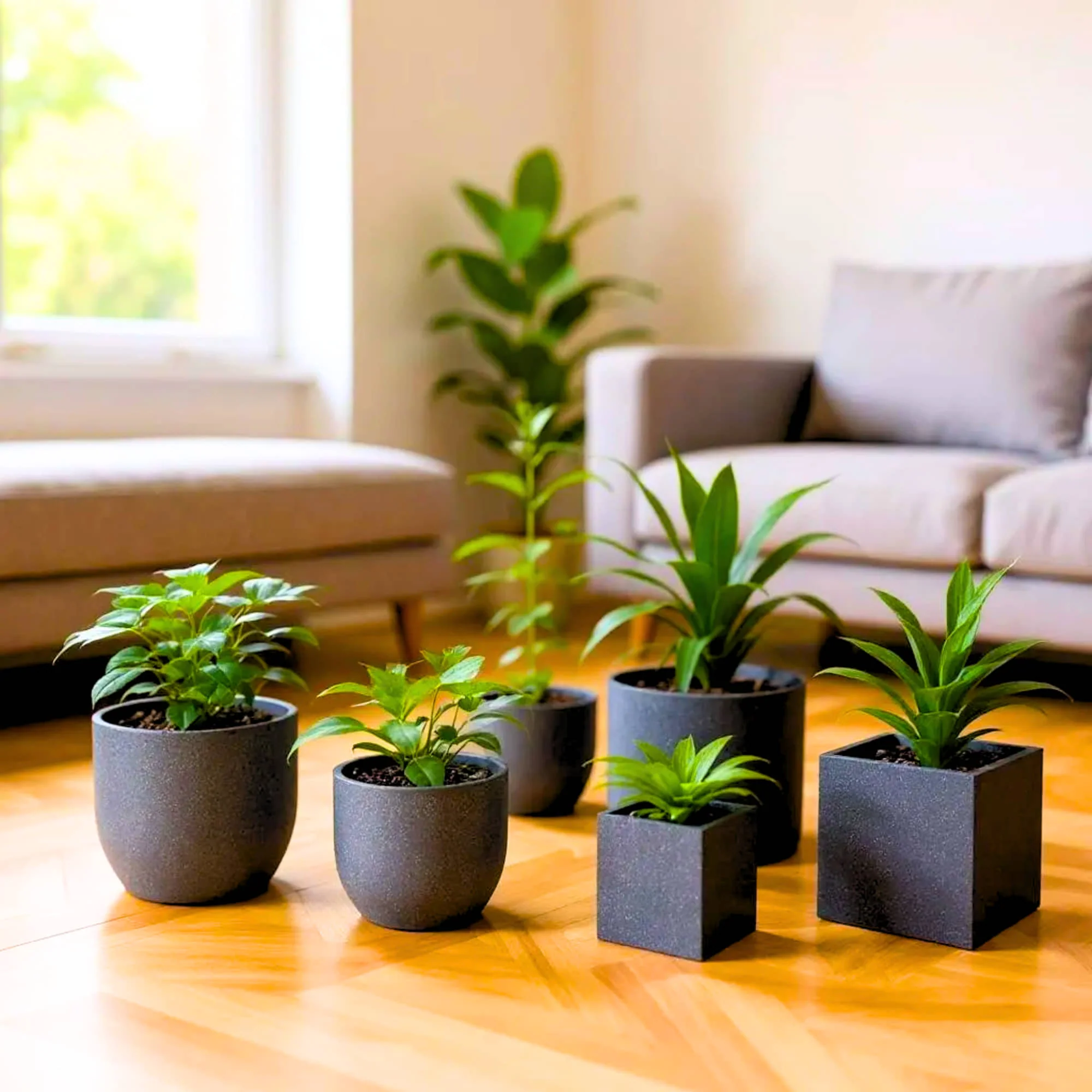 Roto Plastic Pot Decorative Grey Container with 10+ Years Durability | Lightweight, Unbreakable & Weatherproof Plant Pots | Premium Planter Indoor-Outdoor Garden, Balcony, & Living Room (Grey Marble, Pack of 1) - Image 7