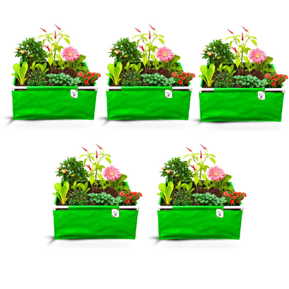 OrganicBazar 36x36x12 Rectangle Grow Bag With Supporting Pvc Pipes Extra Thick Premium HDPE Green Grow Bags - Image 11
