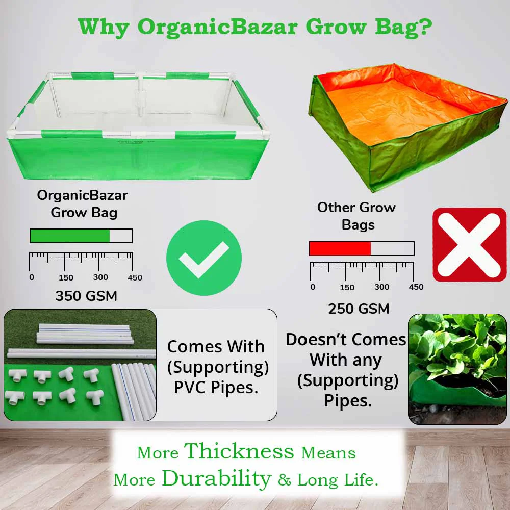 HDPE 48x24x12 Rectangle Grow Bag With Supporting Pvc Pipes Extra Thick Premium Quality Grow Bags - Image 6
