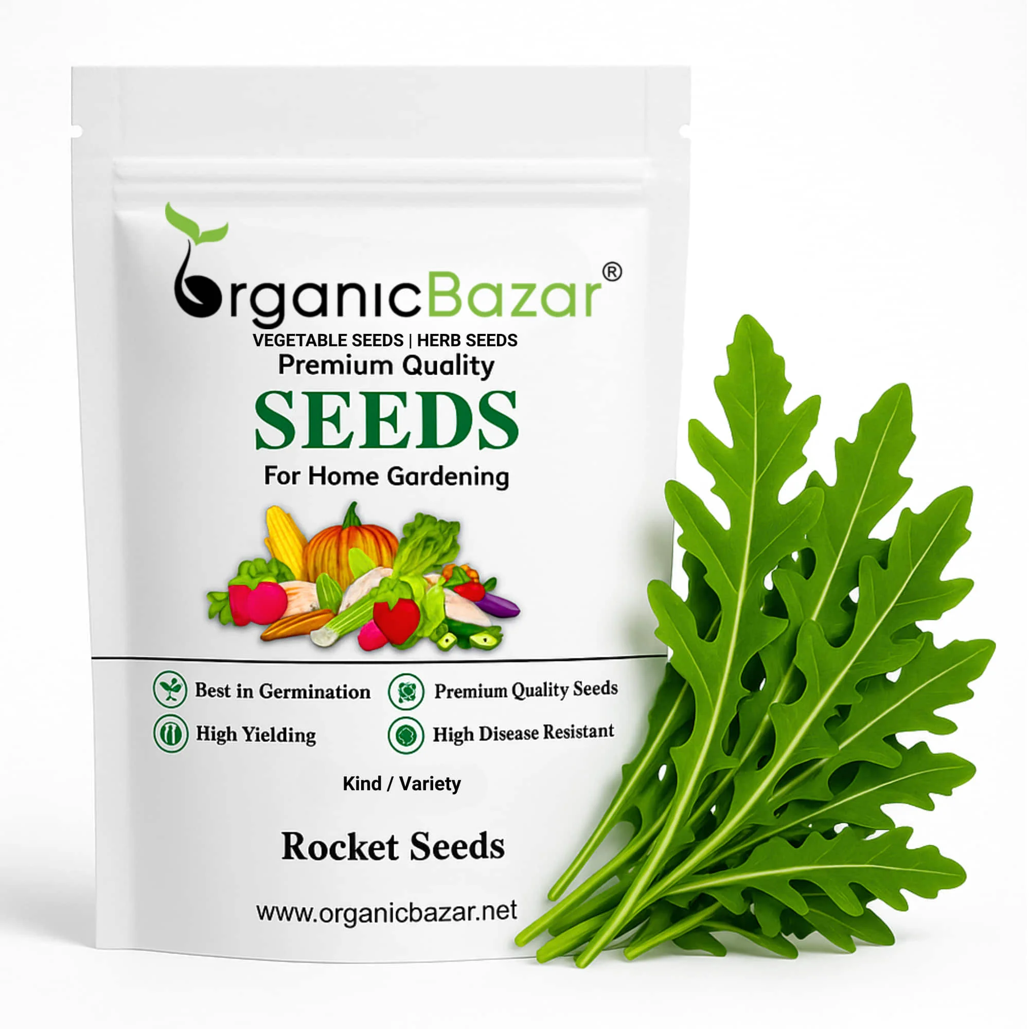 Rocket Seeds (200 Seeds) Easy To grow, High Germination Seeds for Home Gardening