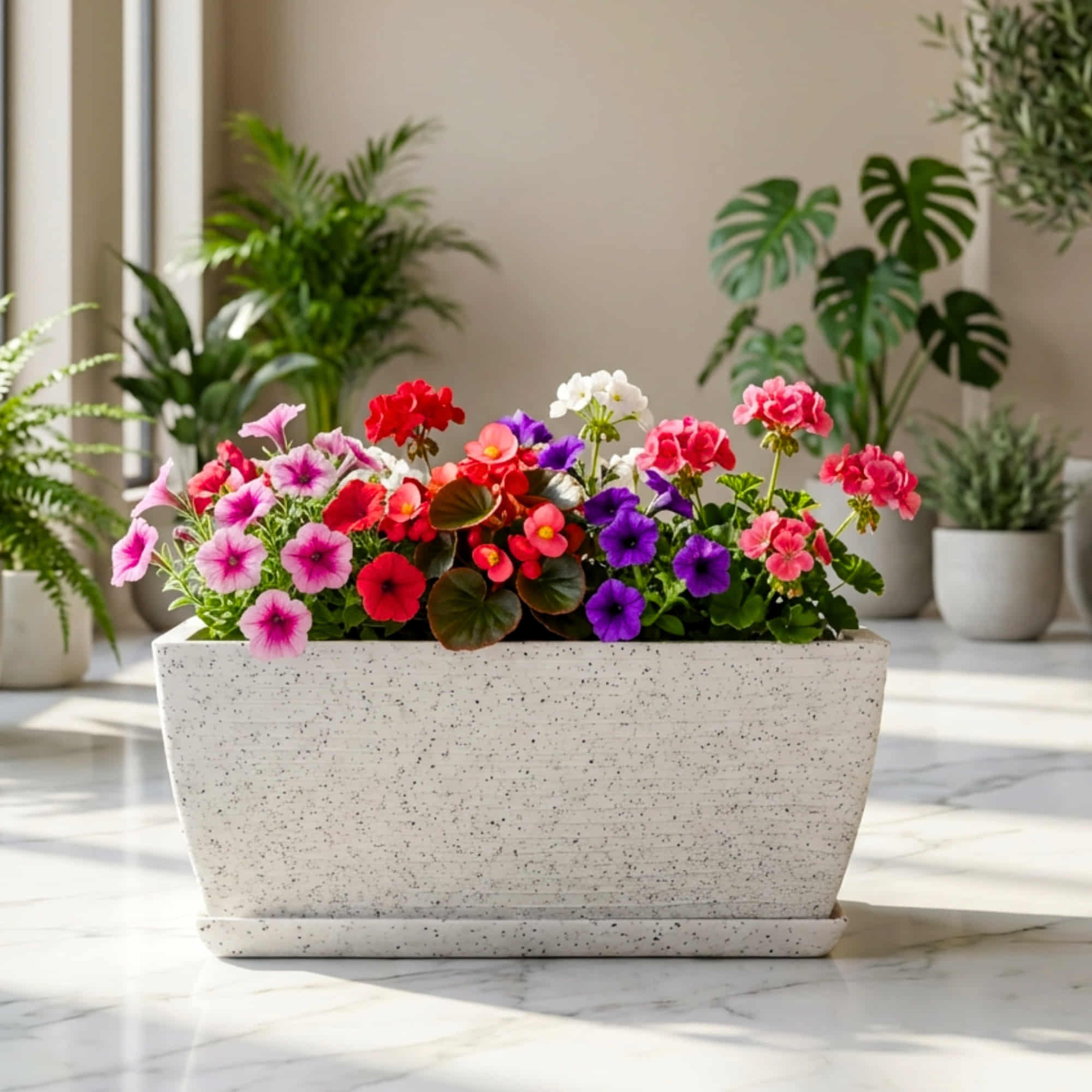 Roto Moulded Recta Planter Pot with Tray – Premium Balcony & Indoor Garden Planter - Image 4