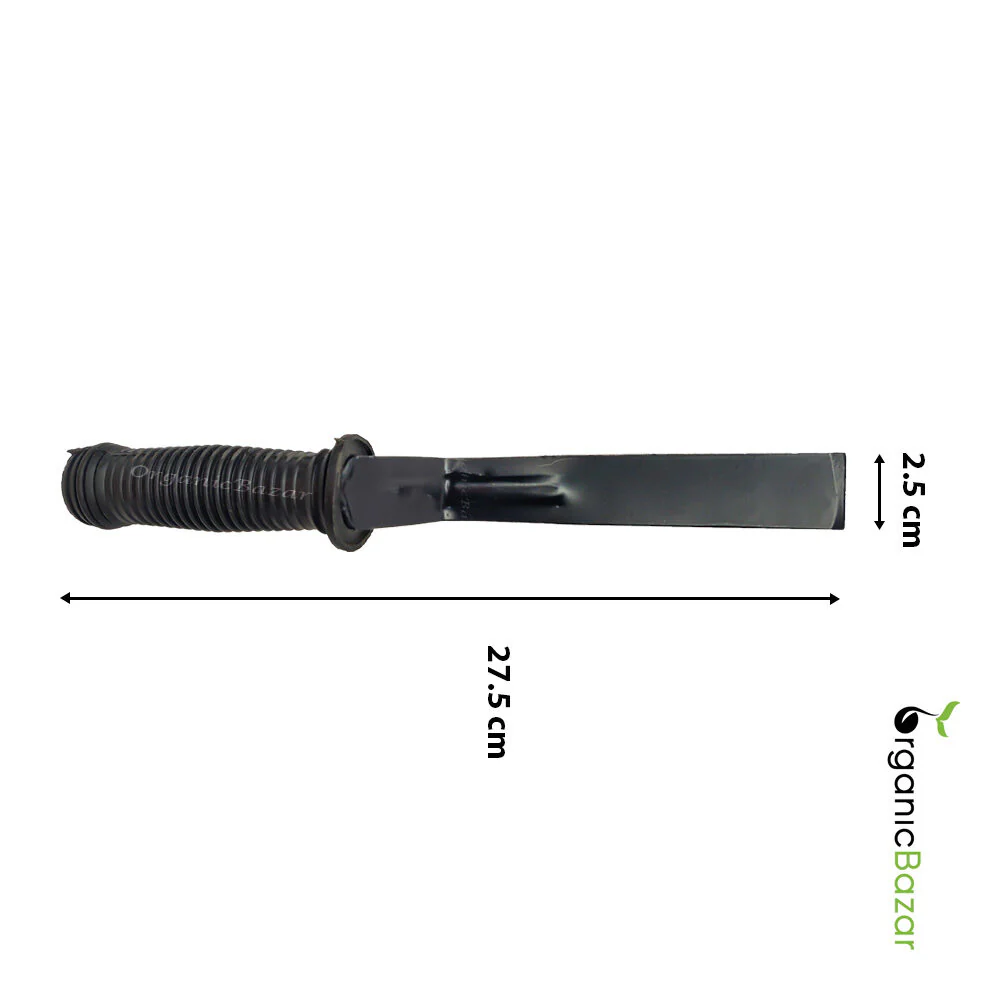 Rubber Grip Khurpa 1, Black (Blade Width 2.54 cm) - Image 2