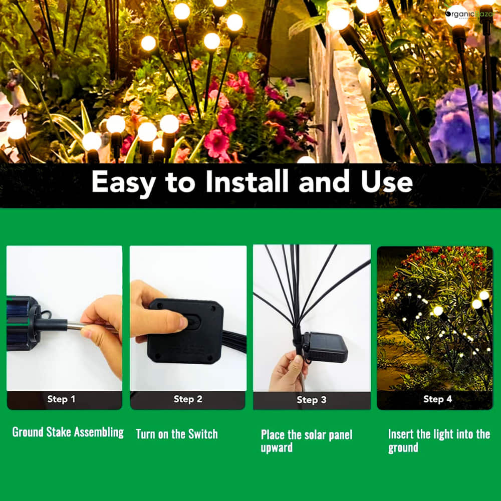 Outdoor Solar Garden Light, 6 LED Firefly Lamp (Pack of 2) - Image 6