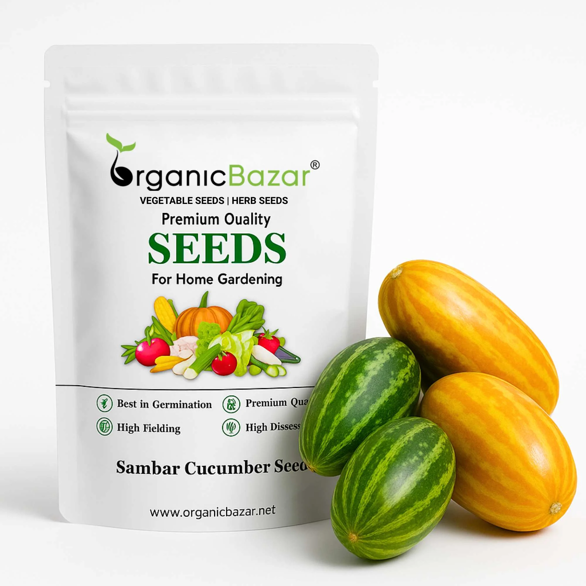 Sambar Cucumber Seeds - 15 Seeds (Phoot kakdi/सांबर कुकुम्बर के बीज) High Germination, Easy to Grow Seeds For Terrace Gardening