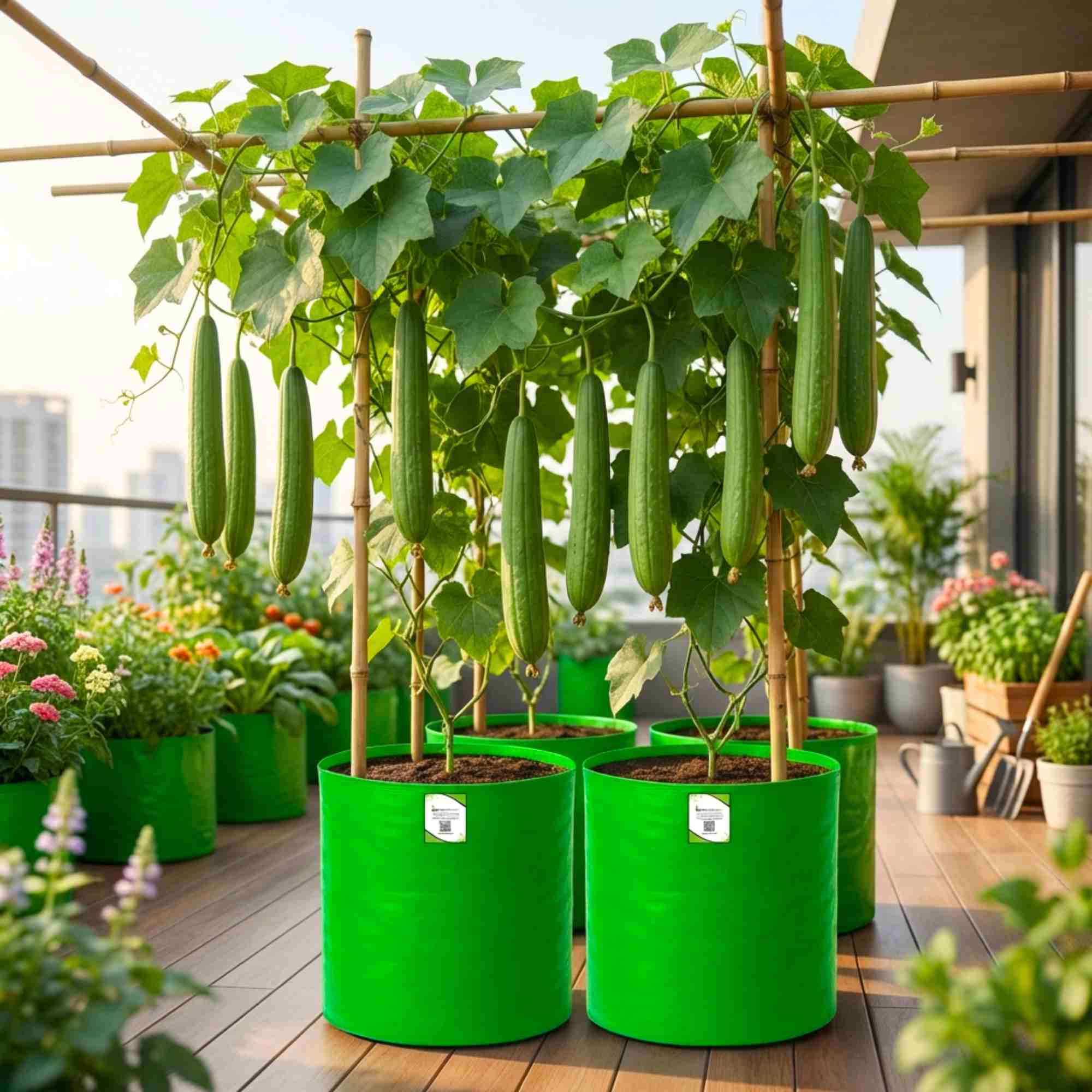 Sponge Gourd (luffa or gilki) Seeds - 12 Seeds (गिलकी के बीज) Easy To grow, High Germination, High Yield Seeds for Home Gardening - Image 3