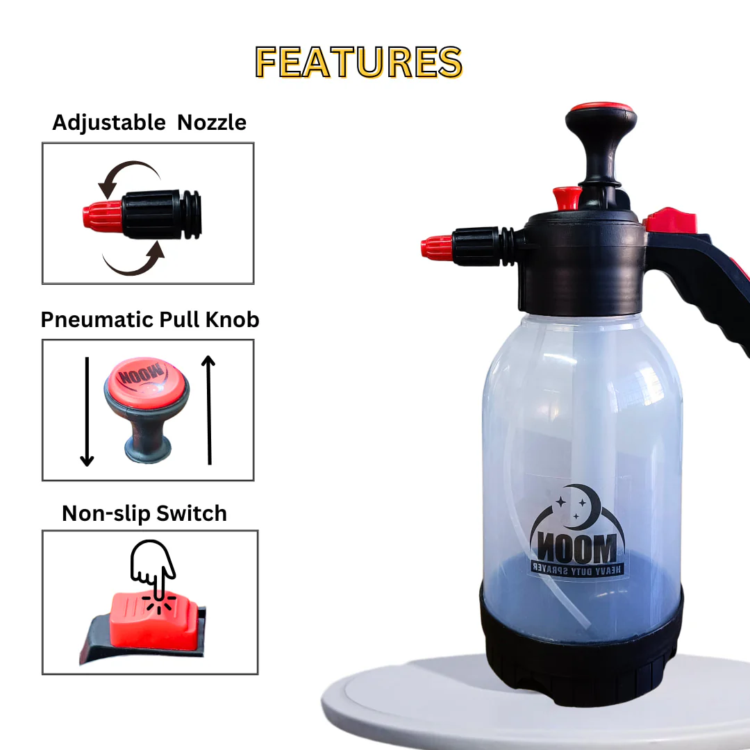 High-Pressure Spray Pump with Extension Rod for Garden (Transparent, 2 Liter) - Image 3