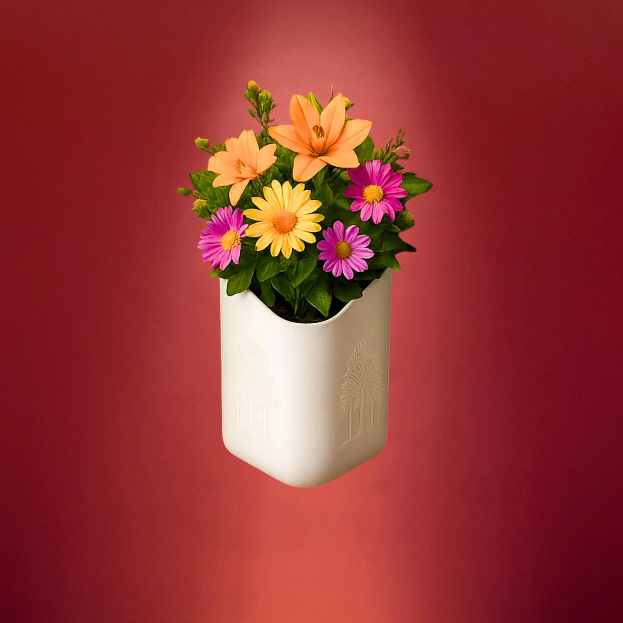 Wall Hanging Flower Pots for Home and Garden Decoration, Heavy-Duty Plastic Planters for Indoor & Outdoor Use (White) - Image 3