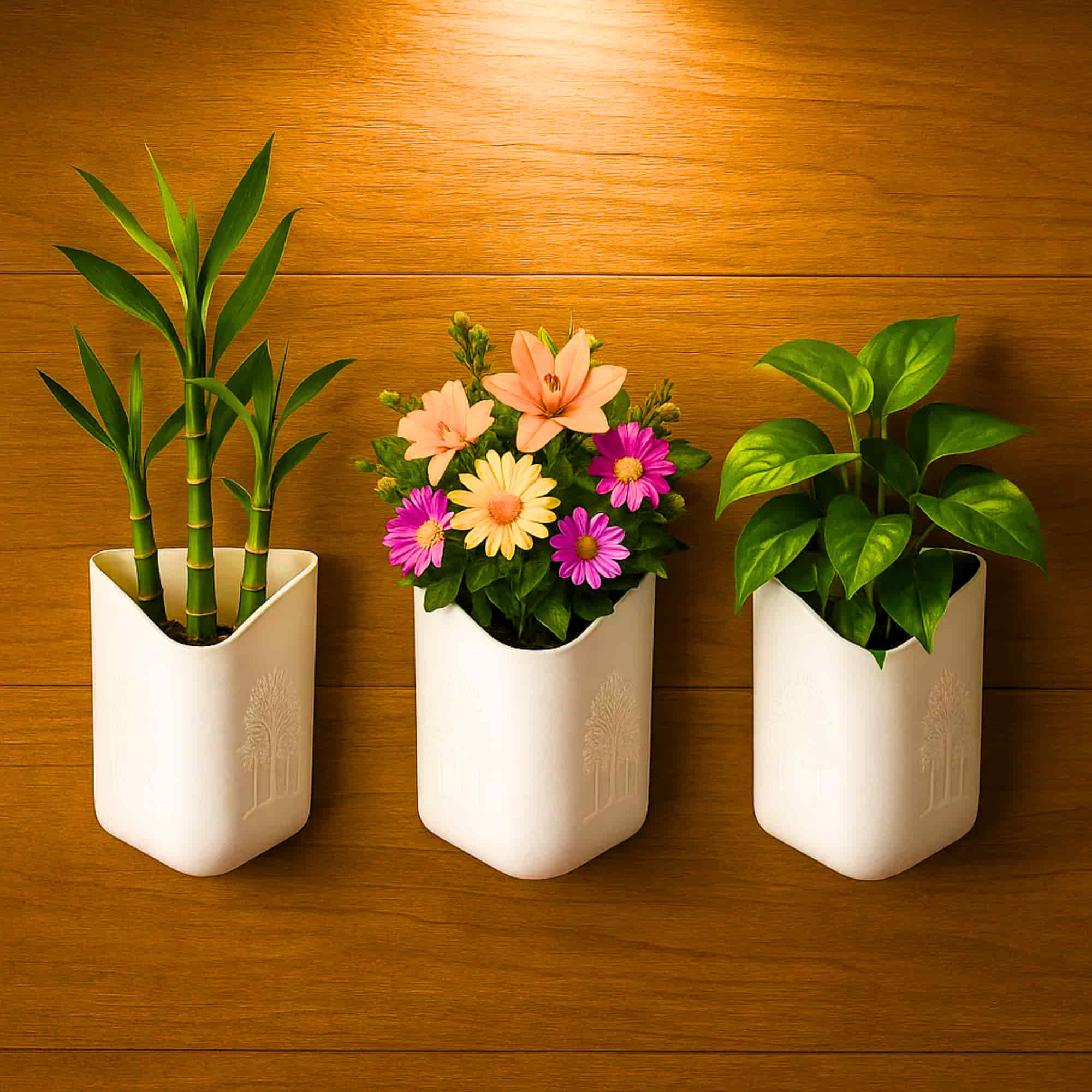 Wall Hanging Flower Pots for Home and Garden Decoration, Heavy-Duty Plastic Planters for Indoor & Outdoor Use (White) - Image 4