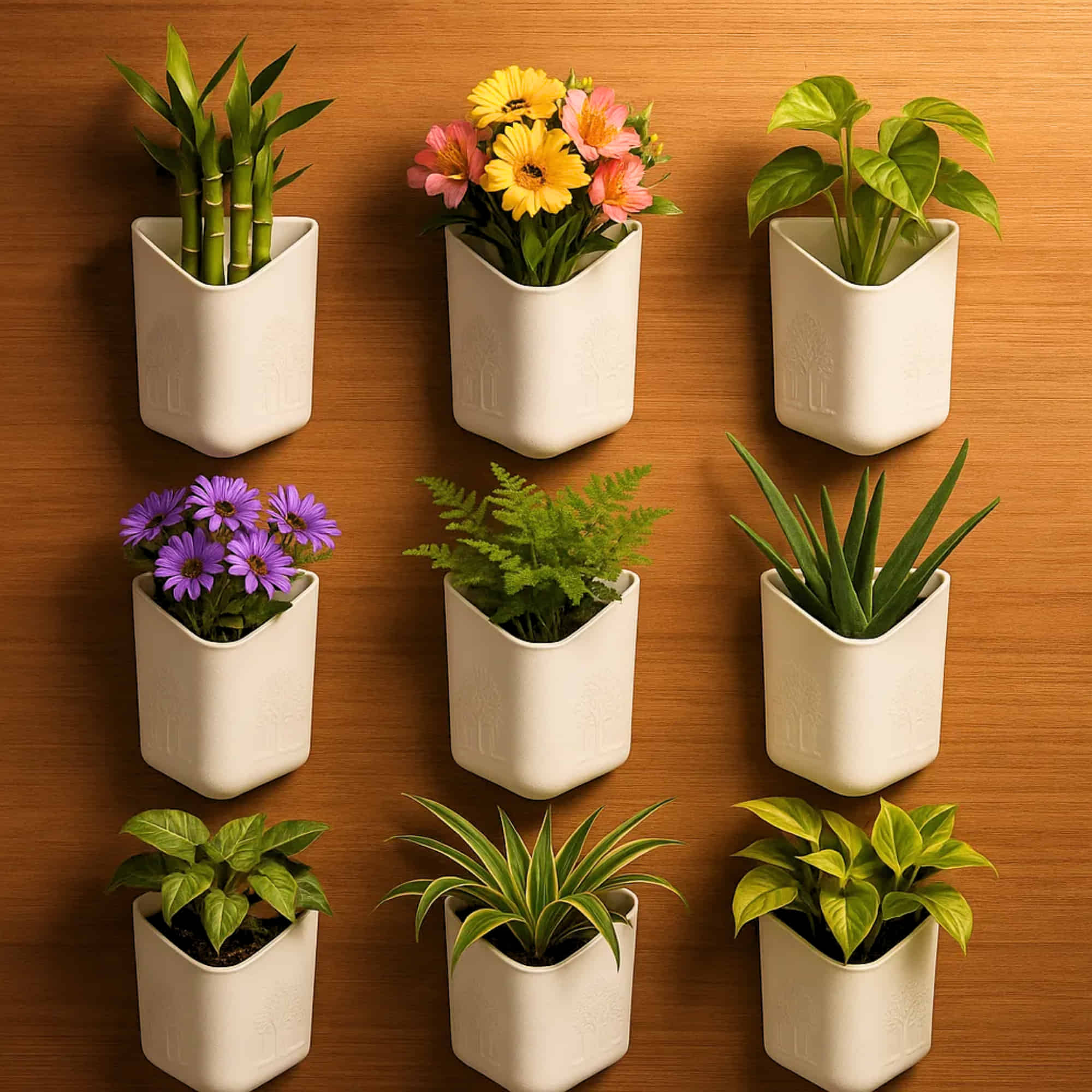 Wall Hanging Flower Pots for Home and Garden Decoration, Heavy-Duty Plastic Planters for Indoor & Outdoor Use (White) - Image 5