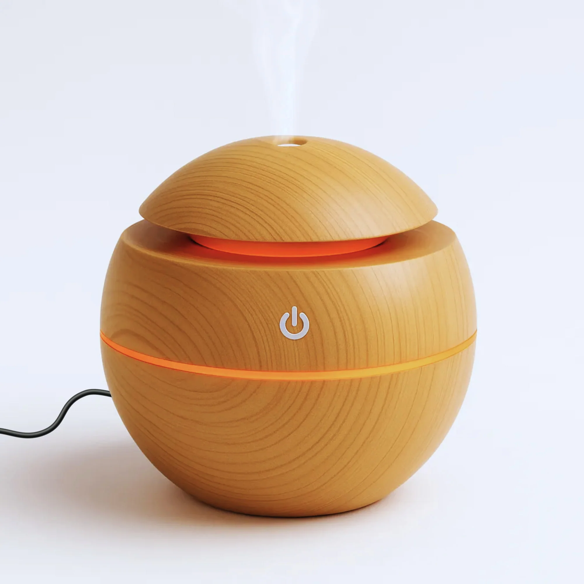 Wooden Color Cool Mist Humidifier cum Essential Oil Diffuser with Colorful Changing Lights for Indoor Garden, Car, Office, & Room (Light Brown, Pack of 1) - Image 4