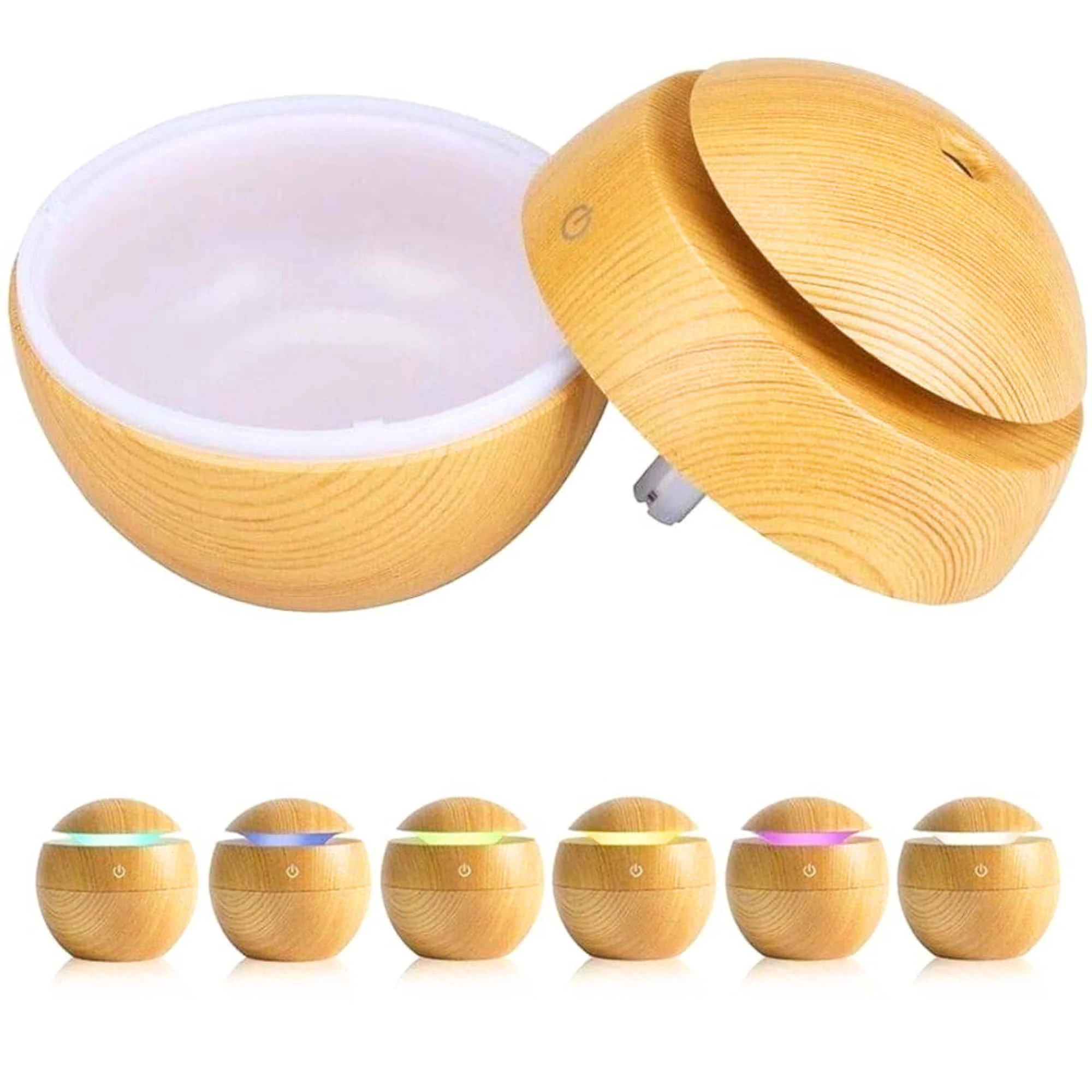 Wooden Color Cool Mist Humidifier cum Essential Oil Diffuser with Colorful Changing Lights for Indoor Garden, Car, Office, & Room (Light Brown, Pack of 1) - Image 7
