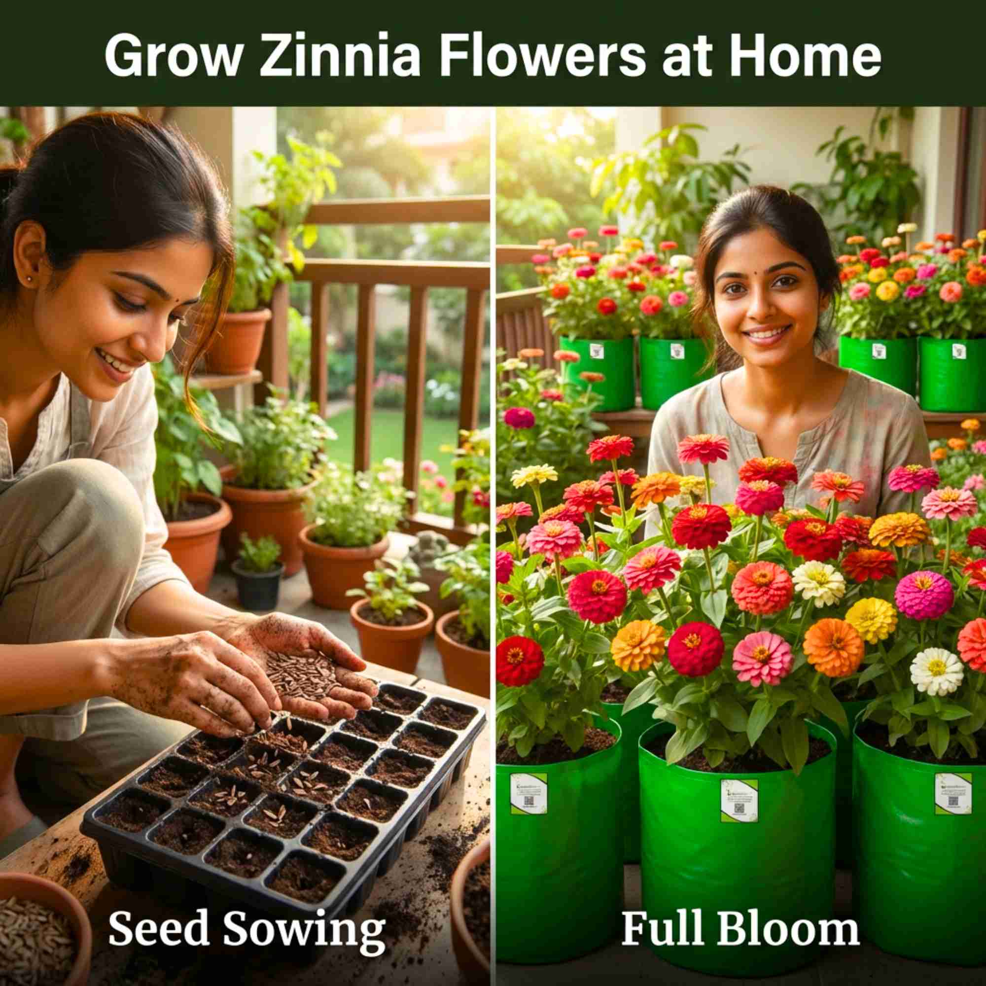 Zinnia Liliput Mixed Color Seeds (100 Seeds) High Germination/ Easy To grow/ Perfect for pots, balconies, or Terrace gardens - Image 3